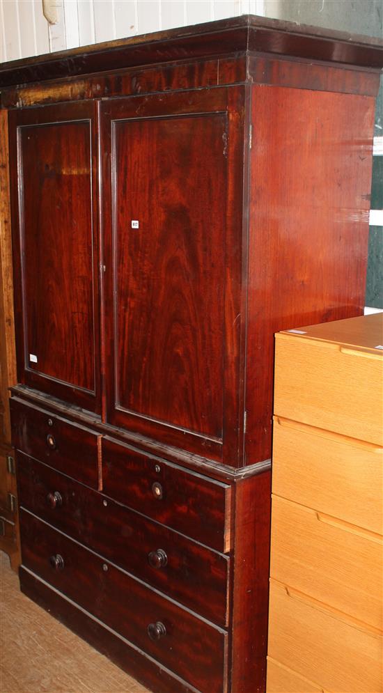 Victorian mahogany linen press